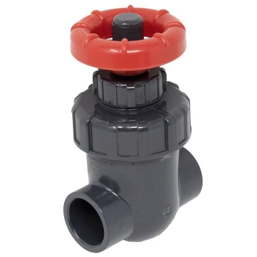 Gray PVC Socket Gate Valve &ndash; 2-Port PVC Gate Valve with Sweat Outlet, Corrosion-Resistant, NSF...