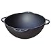 Kazan Uzbek Cast Iron Kazan for Plov Making Cookware Insulated Double Handle Pan Wide Mouth Cast Iron Dutch Oven, Outdoor Cooking Frying Pot, Lodge Cast Iron Skillet, 22 L