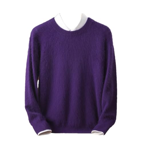 Men’S Round Neck Wool Sweater Thickened Knit Pullover Long Sleeve Warm Casual Winter Comfortable Everyday Wear