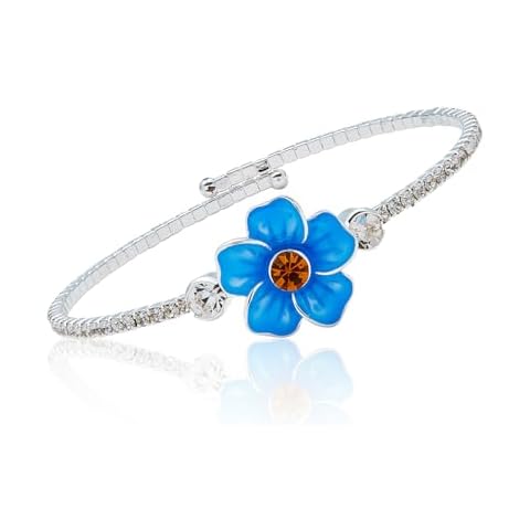 Equilibrium Forget Me Not Blue Flower Bangle Cover