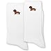 ERMCDFHC Weiner Dog Socks for Women or Men - Cute Cartoon Dachshund Design Wiener Dog Embroidery White Crew Socks.(075)