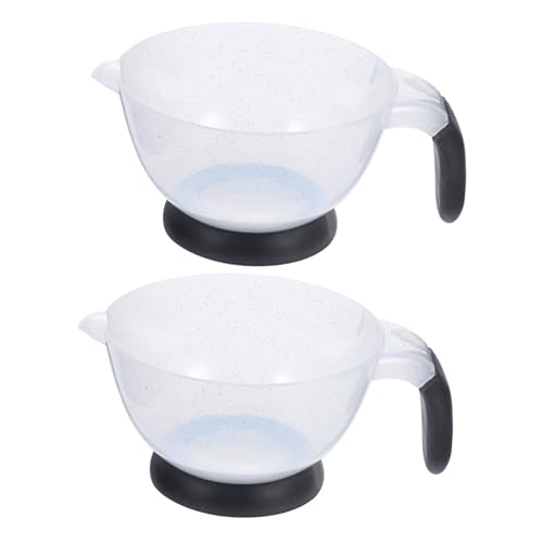 Vaguelly 2 Piezas cuenco para teñir tazón de cabello envase tazón para el cabello bol oscuro tinte de pelo tazón para mezclar tinte para el cabello con asa tazones para teñir el plastico