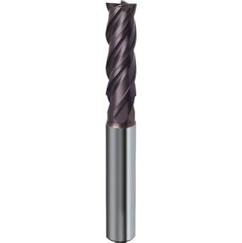 Guhring 4250 RF 100 U Carbide Square Nose End Mill, Vibration Resistant, TiAlN/TiN Multilayer Finish, Finishing Cut, 35 Deg Helix, 4 Flutes, 3.25" Overall Length, 0.25" Cutting Diameter, 0.25" Shank Diameter
