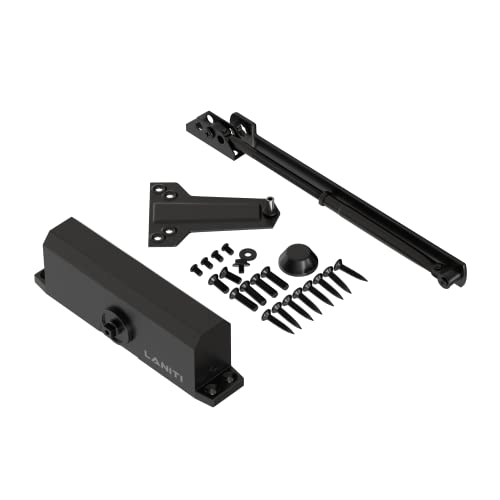 Commercial Door Closer Mechanism Heavy Traffic Medium Duty Automatic Door Closers Commercial Grade Hardware Aluminum Finish Ada Compliant (Black) #TOP6