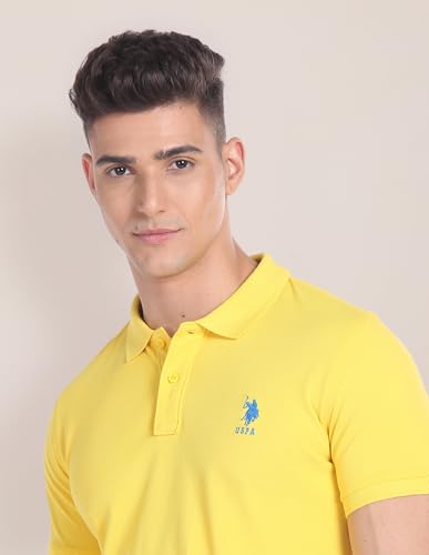Image of U.S. Polo ASSN. Men's Cotton Slim Fit Solid Polo Shirt