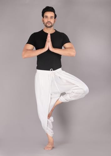 Image of Urali Men's Solid 100% Cotton Dhoti Pants - D100A