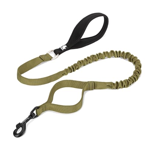 Truelove サブハンドル付き伸縮リード クッションリード クッションコード バンジーリード 負担軽減 犬 高機能素材 小型犬 中型犬 大型犬 おしゃれ 優しい 痛くない 散歩 TLL2281 (カーキ, Sサイズ)