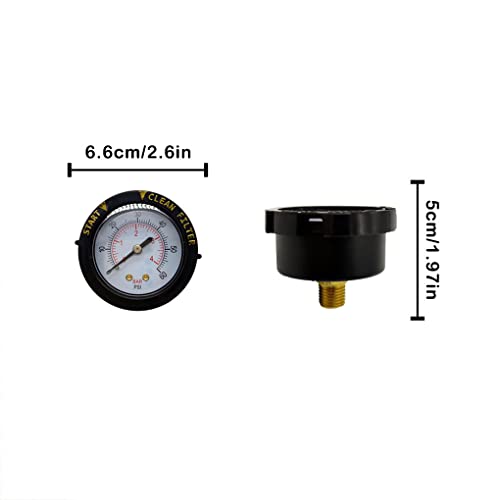 AIXXCUVQ Acessórios de substituição do filtro do cilindro Medidor de pressão da piscina da cabeça do
