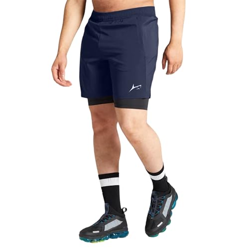 PROSHARX 2 in 1 Active Dual Shorts with Inner Tights Layer | Men's Double Layer Short for Running, Gym & Sports