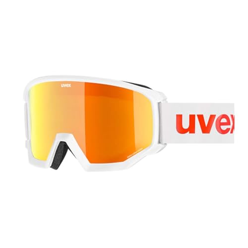 Uvex athletic CV - Gafas de esquí para adultos - filtro categoría 2 - tintadas para realzar el contraste - white matt SL/orange-gr - one size