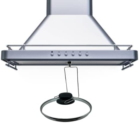 Hood Vent Magnetic Pot Lid Holder Organizer - Keep Kitchen Counter Clean with Heavy Duty Hook Lid Holders and Spoon Rests for Use While Cooking; Stove Stand for Lids | Unique Kitchen Gadgets