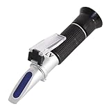 ZEZEFUFU 0-100‰ Gamma di salinità Rifrattometro Misuratore di Salinità Acquario Acqua di Mare Acqua Salina Manuale Calibrazione Tester con ATC
