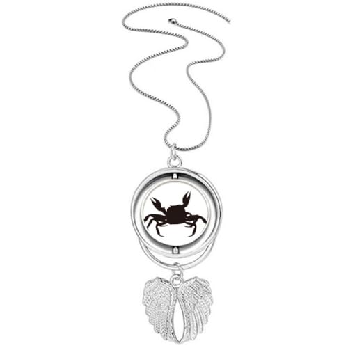 Pendentif crabe noir ailes d'ange au design gothique chic raffiné