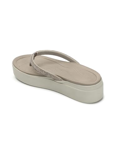Image of ELLE Women Round toe platform heel slip-on sandal with Shimmer Detail