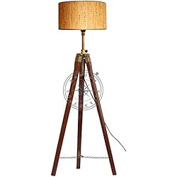 Lamparas Antiguas De Madera Hanzla Collection Trípode de madera antigua lámpara de pie retro vintage decoración del hogar y la oficina iluminación