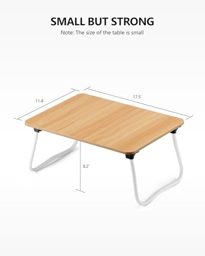 Image of ZEAPTAC Laptop Bed Desk, Foldable Lap Desk, Portable Laptop Stand, Lightweight & Mini Table for Breakfast /Picnic /Drawing /Couch /Floor - Wood