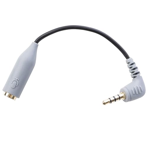 Movo MC3 3.5mm TRS (Female) Microphone Adapter Cable to TRRS (Male) for iPhone & Android Smartphones