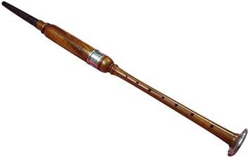 Bagpipe Practice Chanter for Beginners and Intermediate Learners Easy-to-Use Training Instrument with Reed Ideal for Bagpipe Lessons Brown Silver - Black Tip