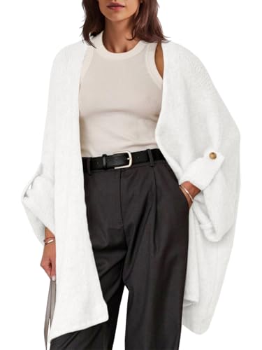 Saodimallsu Womens Oversized Long Cardigan Sweaters Casual Open Front Chunky Knit Slouchy Fall Trendy Sweater Coats White Saodimallsu Womens Oversized Long Cardigan Sweaters Casual Open Front Chunky Knit Slouchy Fall Trendy Sweater Coats White
