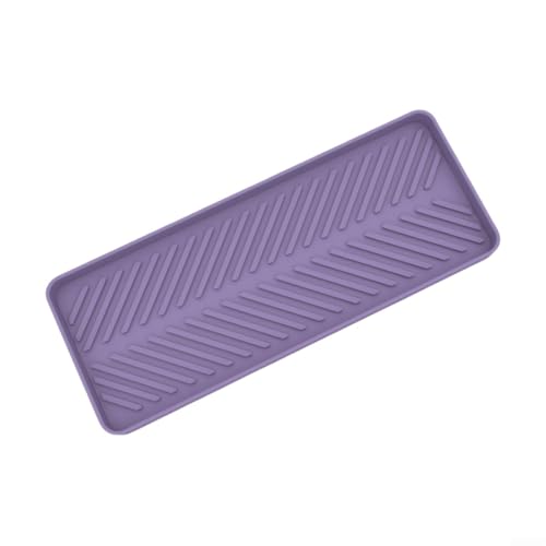 Elegante bandeja organizadora de silicona para esponjas en cocina y baño, mejora la organización del espacio y la eficiencia (morado)
