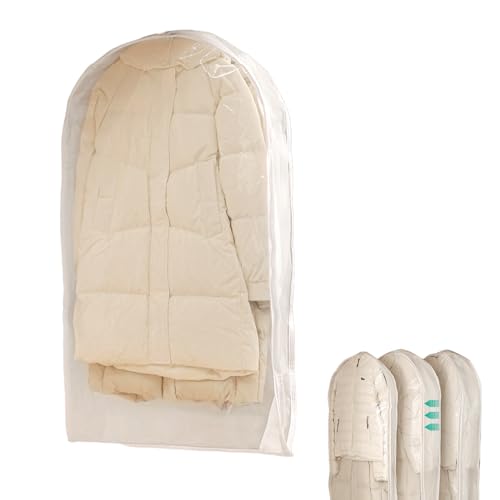 MHwan Fundas Ropa Armario, Compresible Ahorra Espacio, Capacidad Para 3-4 Chaquetas de Pluma Gruesas, Resistente al Polvo y La Humedad Fundas Abrigos Armario, Lavable y Reutilizable, 110 x 60 x 15 cm