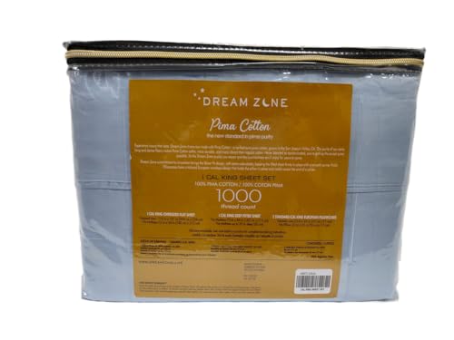 Dream Zone 1000 Thread Count Pima Cotton Cal King Sheet Set in Sky Blue (Sky Blue,Cal King)