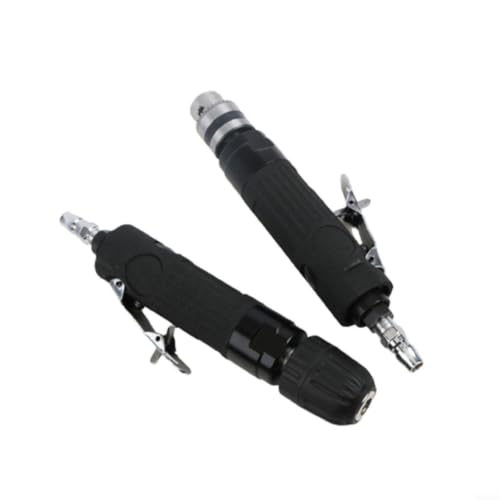 Opatiny Taladro neumático de 3/8 pulgadas, taladro recto reversible de 2500 RPM con autobloqueo, herramienta de aire de metal para perforar, roscar, moler en metal y plástico (estilo manual)