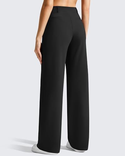 Image of G4Free EverGoing Women's Wide Leg Dress Pants Pull On Stretchy High Waisted Casual Trousers with Pockets