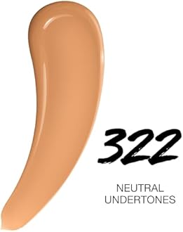 Maybelline Super Stay Lumi-Matte Foundation, Lightweight and Buildable Full Coverage Foundation Makeup For Up To 30HR Wear, 322, 1 Count