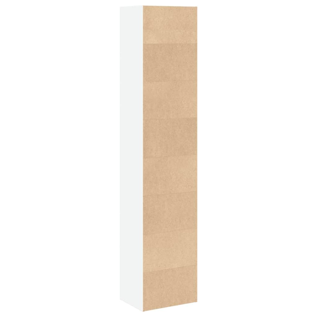vidaXL Bücherregal, Bücherschrank Regal mit Stauraum, Standregal für Wohnzimmer Büro, Büroregal Aktenregal Aufbewahrungsregal, Weiß Holzwerkstoff