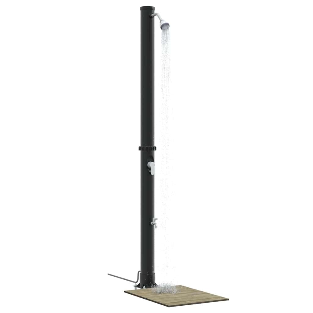 Generico Doccia Solare da Esterno Nero 217 cm PVC e Alluminio,Casa e Giardino,Piscine e Spa,Accessori per Piscina e spa-42003408