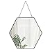 Bathroom mirror Ścienne lustro toaletowe sześciokątna żelazna rama nowoczesna z żelaznym łańcuchem smycz do zawieszenia na ścianie akcesoria montażowe czarne 40 cm x 50 cm