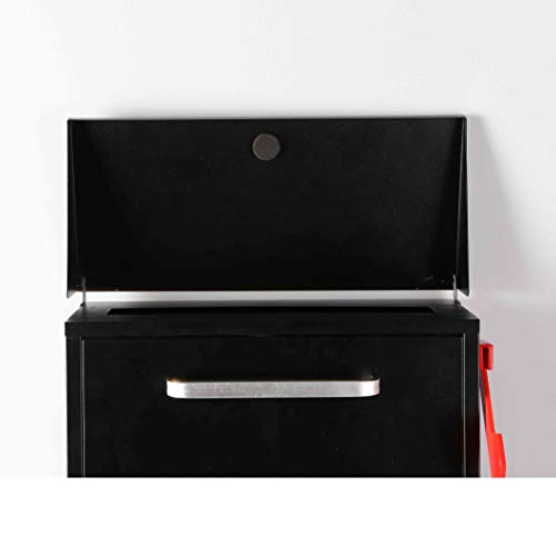 Black Wall Mount Mailbox - Large Capacity Security Wall Mailbox - Waterproof Iron Vertical Drop Mail Box Outdoor #TOP3