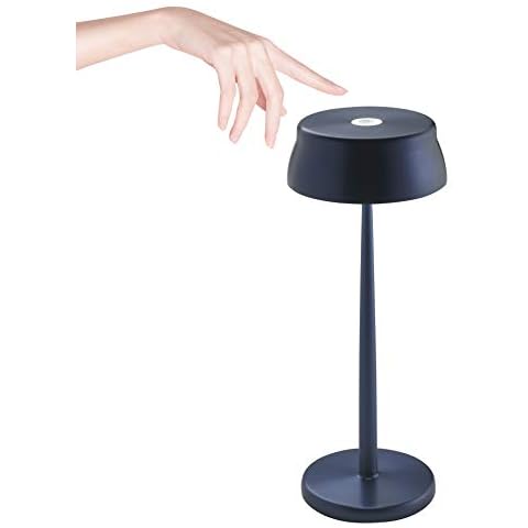 Zafferano - Sister Light Dimmable LED Table Lamp, IP65 Protection, Indoor/Exterior Use, USB Charging, H32.8 cm - Anodized Blue Cover