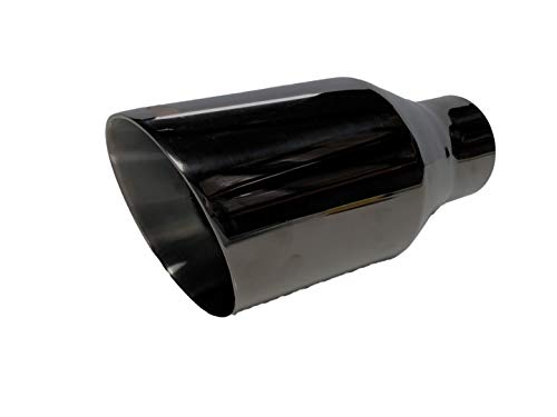 Netami Nt-2475 Black Chrome 2.25" Inlet/ 4" Outlet Double Wall Stainless Steel Exhaust Tip, 1 Pack #TOP8