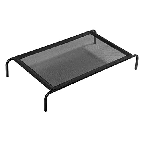 PISOM Lit Surélevé for Chien, Lit Surélevé for Chien, Lit Surélevé en Maille Respirante for Animaux De Compagnie (Color : Noir, S : 104 * 68 * 21cm)