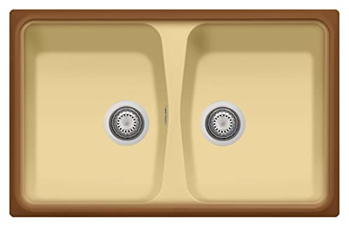 due vasche Lavello in composito da cucina incasso TELMA by Plados linea Pacific due vasche 79x50 - Terra di Francia