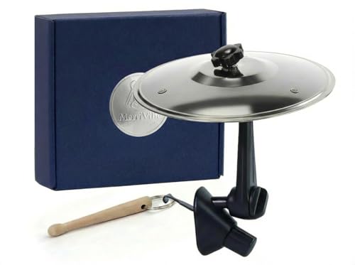 MerriVibe® Car Cymbal Air Vent–Mini Cymbal Drum Toy for Dashboard, Clip-On Dashboard Drum for Crisp Sound, Funny Stress Relief Gift for Drivers, Road Trips & Music Lovers–Silver