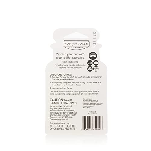 Yankee Candle Car Jar Ultimate Hanging Air Freshener, Macintosh Scent, Neutralizes Odors, Up to 30 Days