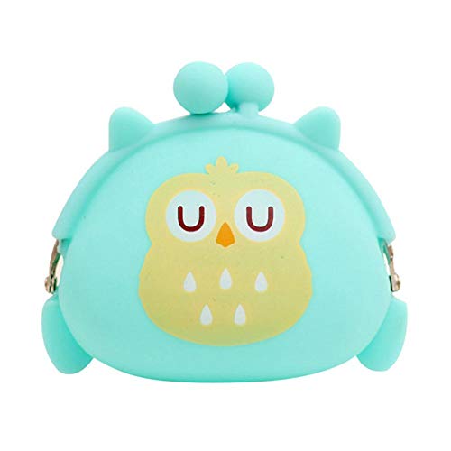 Preisvergleich Produktbild KTENME Eule Münzbörse Silikon Schlüsseltasche Mini Aufbewahrungstasche 9 x 10 cm