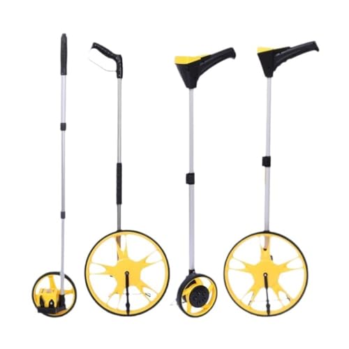 HongzyFirm 路甲 歩行用巻尺 長さ測定器 10cm単位の4桁表示/道路用カウンター 10cm〜999.9m 4段伸縮式 測定尺 地面用具 距離 学校の行事 児童会 工事 運動会用 DIY作業工具 (普通デジタル表示式電子式大型ホイール)