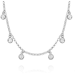 EMPATHY JEWELS Gargantillas de Plata con Circonitas - Collar Mujer Plata de Ley – Gargantilla Mujer Plata con Cadena de Plata de Ley Mujer - Gargantillas Mujer - Dia de La Madre Regalos Original