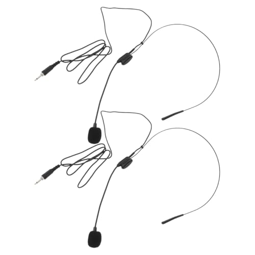 HOMOBABE Lot de 2 Microphones à Condensateur Filaires pour Casque, Micro à Contour d'oreille...