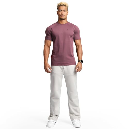 Image of Casual Short Sleeve Crew Neck Classic Wicking Breathable Fitness Muscle Athletic T Shirts Mens