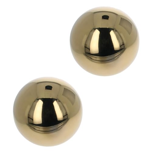 Yinpecly Lot de 2 boules d'observation de 100 mm de diamètre 201 en acier inoxydable poli brillant pour la maison, le jardin Doré