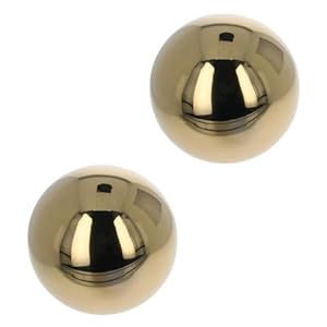 Yinpecly 100mm Dia Gazing Ball 201 Rvs Metalen Ballen Spiegel Globe Gepolijst Glanzend Bol voor Thuis, Tuin, Goud 2 Stuks