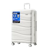 Kono Valise Grande 75cm 105L Polypropylène Rigide Serrure TSA,Blanc