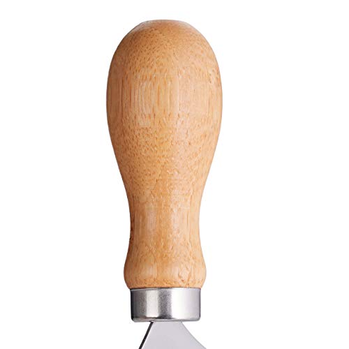 Foto von Relaxdays Wiegemesser mit Brett, einschneidige Klinge für Kräuter, mit Mulde, Edelstahl & Bambus, HxD: 2 x 20 cm, natur, Silber