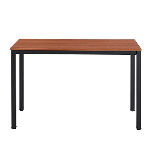 Mieres Farmhouse Dining Table For Kitchen, 47''X 24'' Retro Classic Wood Grain Top And Heavy Duty Metal Frame, Large Desk For Living Room, Home Office Easy Assembly, Light Coffee #TOP1