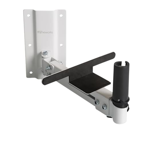 Gator Frameworks Adjustable Studio Speaker Wall Mount; Fits Both 38mm & 35mm Speaker Mounts – 100lb Weight Capactiy, White Finish (GFWSPKWM100W)